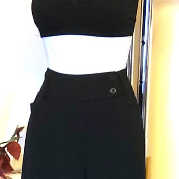 NWOT Women's High Waisted Classic Fit Straight Leg Suit Pant Trousers Black L 12 - Picture 7 of 9